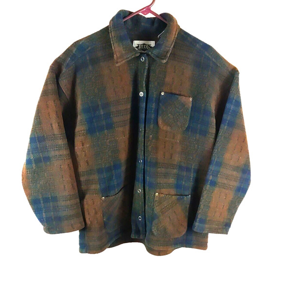 Ride Women's Jacket Plaid Red Blue Green Size Medium Button Up - Picture 1 of 7